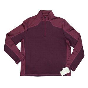 PGA Tour Thermal Stretch Textured 1/4 Zip Golf Pullover Mens NWT Fig Caviar
